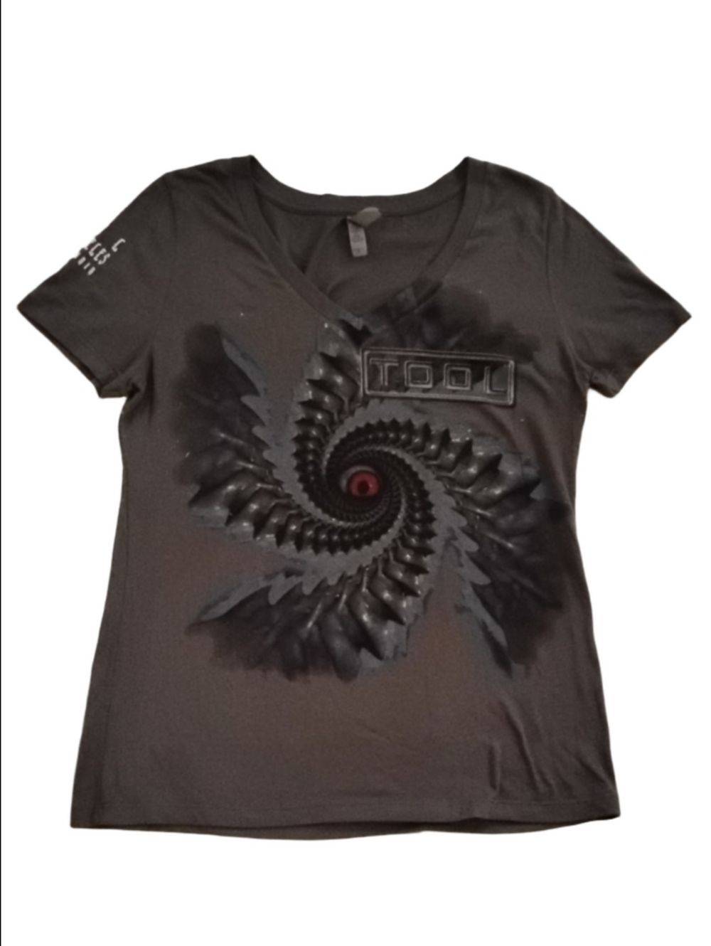 Next Level Apparel Tool Charcoal Spiral Graphic V-Neck Tee